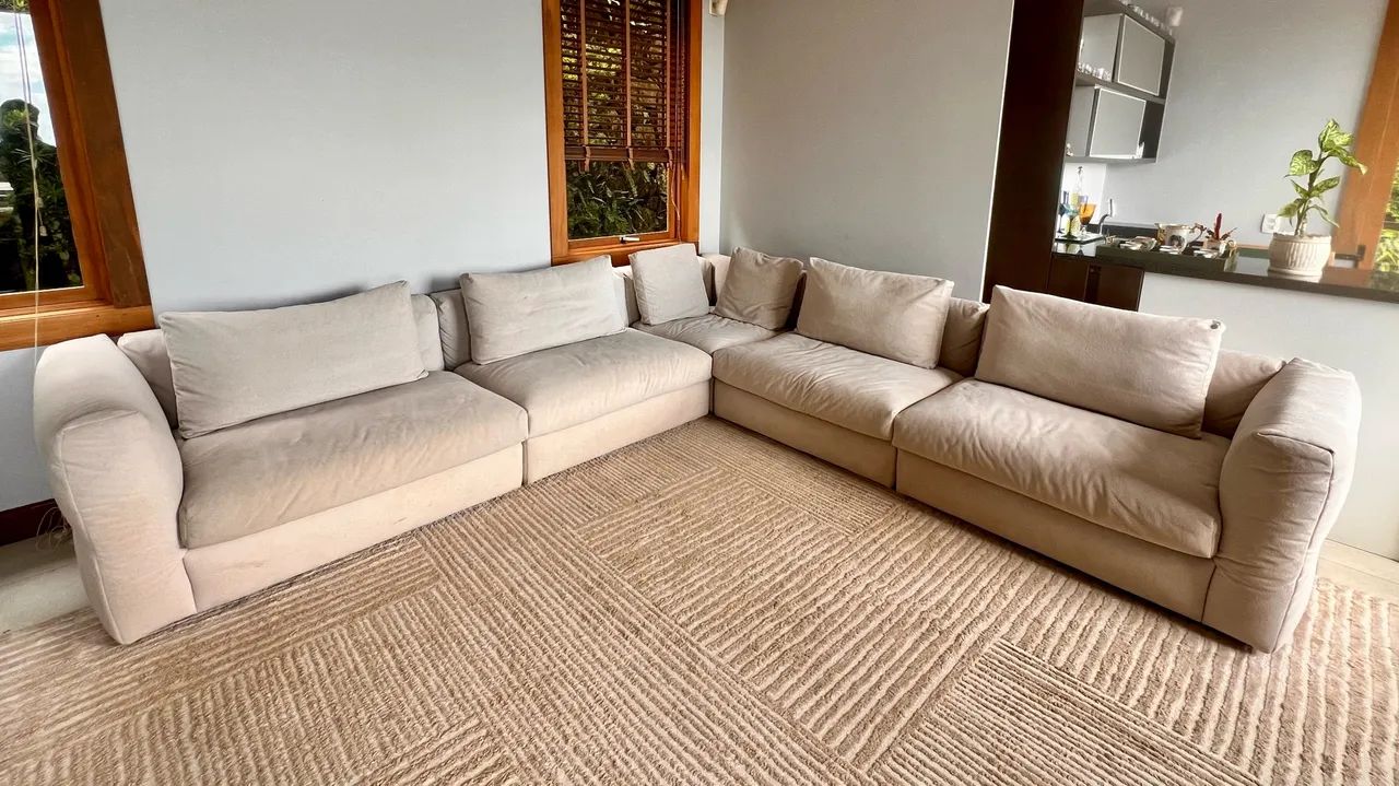 Solfá modular em L - suede bege claro  - Foto 3