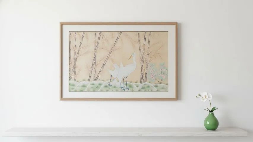 Lindo Quadro Batik Indiano Antigo Tons Pastéis Sala/Quarto