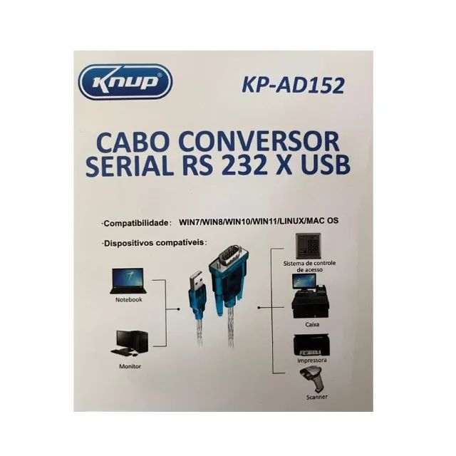 Cabo Adaptador Usb para Serial Rs232 Db9 Knup - Foto 6