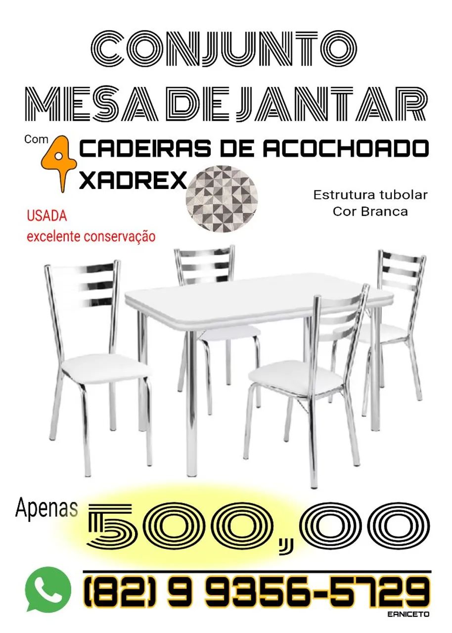 MESA DE JANTA COM 4 CADEIRAS