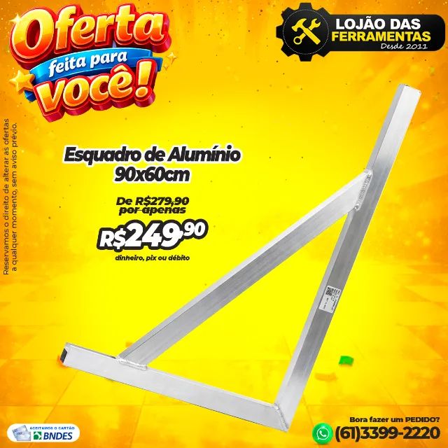 Esquadro de Alumínio 90x60cm