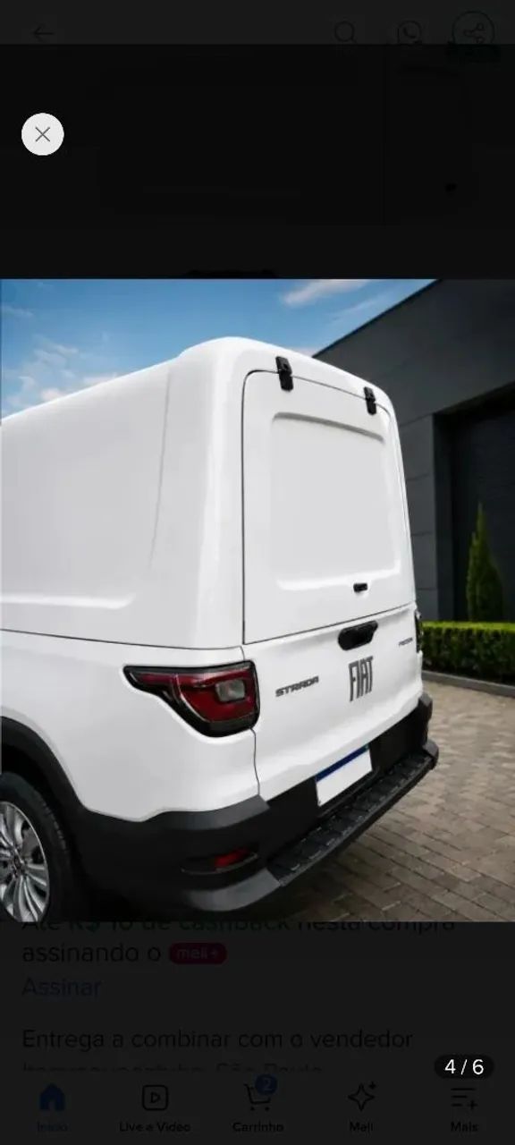 Capota de fibra para Fiat Strada 2020 em diante.