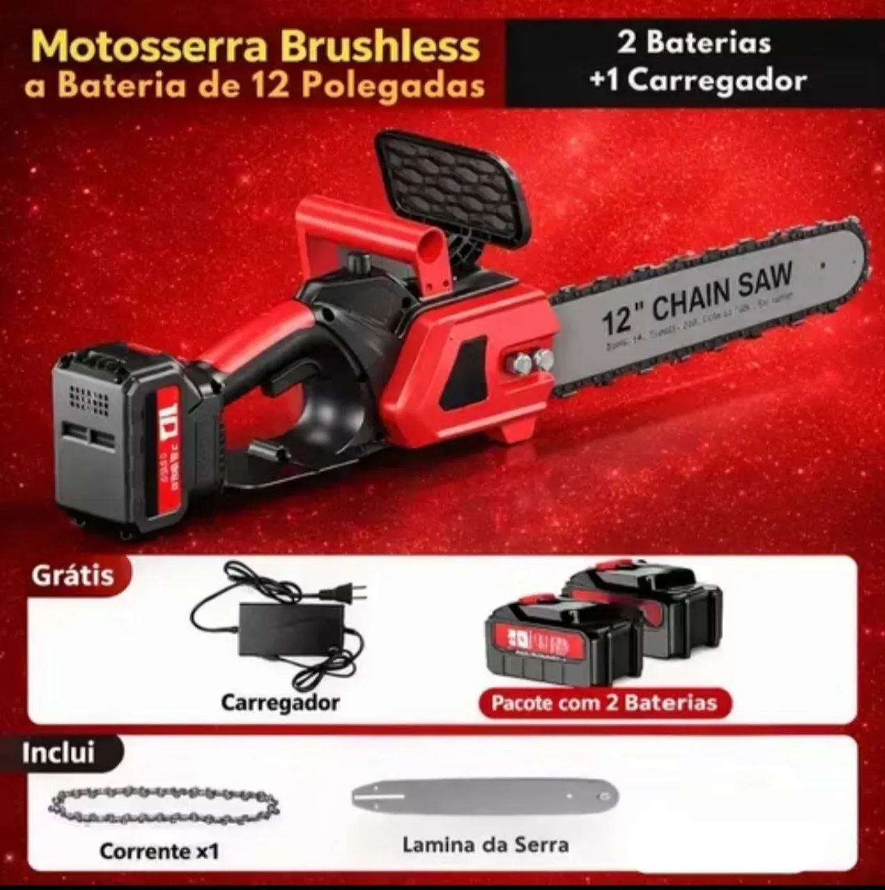 Motosserra 12 polegadas a bateria ( PROMOÇÃO) - Foto 3