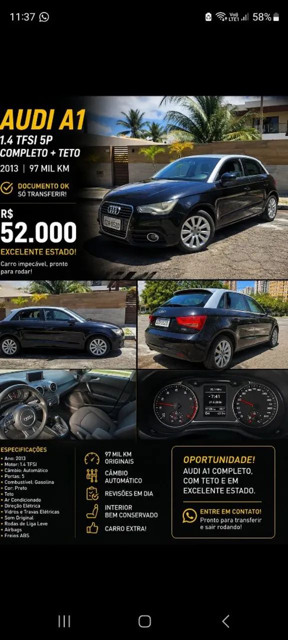 Audi A1 Sportback 1.4 TFSI 5P S-tronic 2013