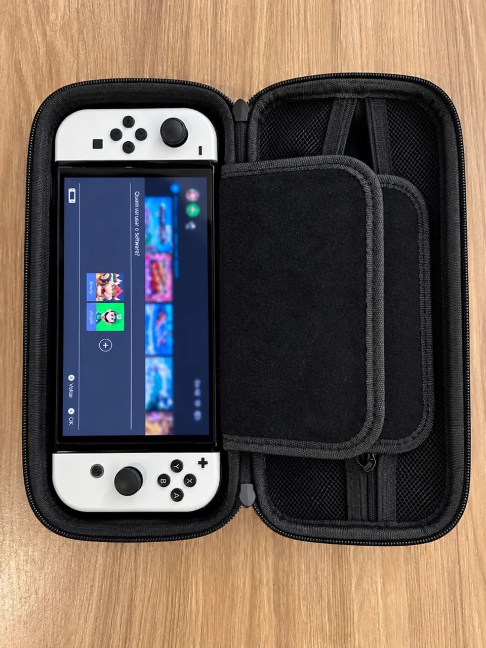 Nintendo Switch OLED Branco - Completo + Acessórios + Case - Foto 4