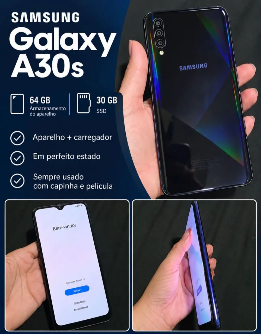 Samsung Galaxy A30s 64GB + 30GB ssd