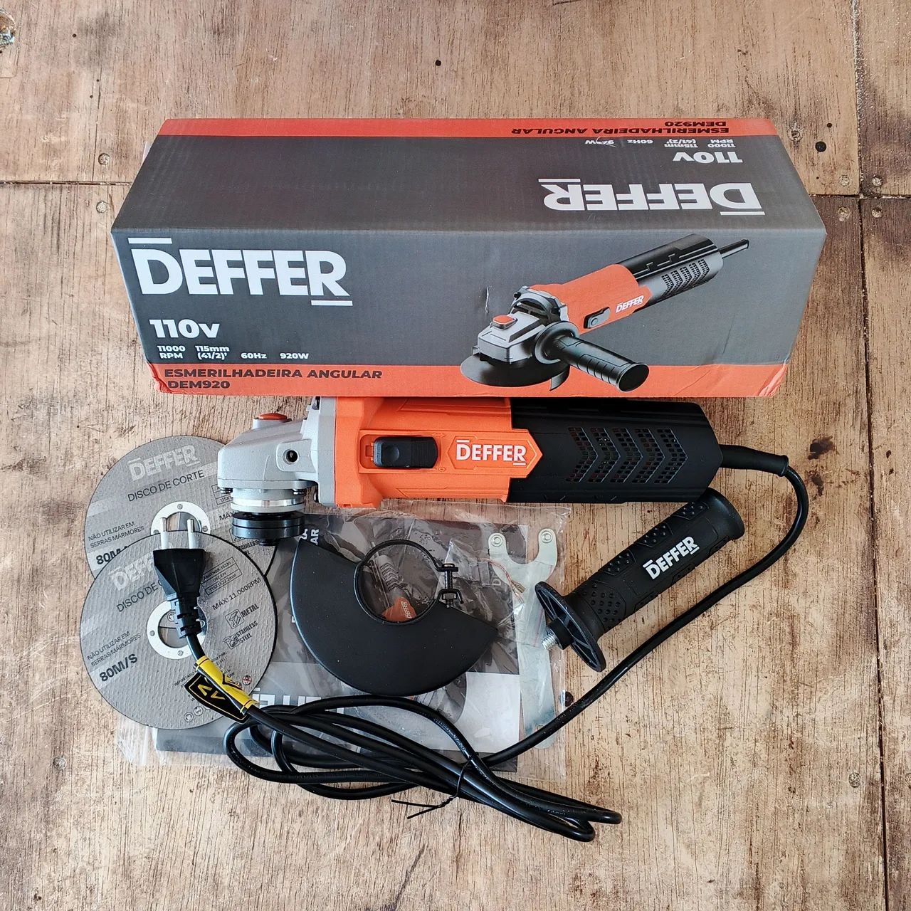 Nova Esmerilhadeira Angular DEFFER DEM920 110V 920W