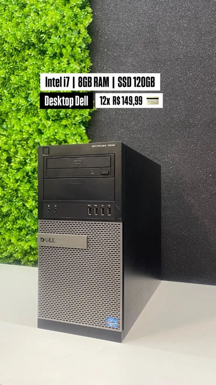 Desktop Dell OptiPlex 7010 Intel i7 8GB RAM SSD 120GB