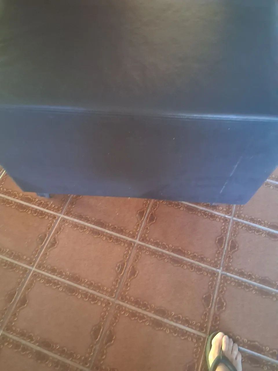 Puff retangular corino preto - Foto 2