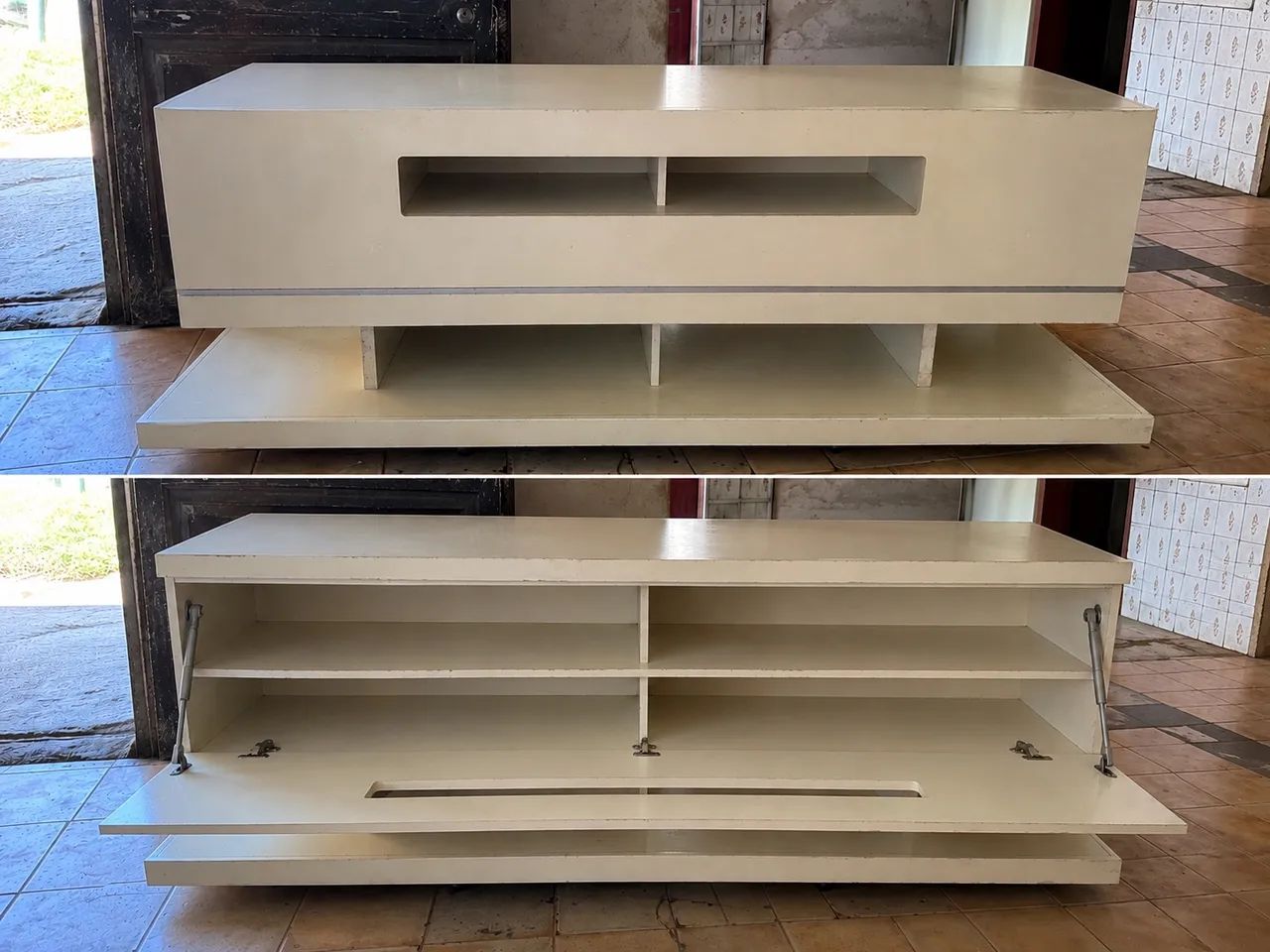 Rack para Tv em MDF branco e laminado