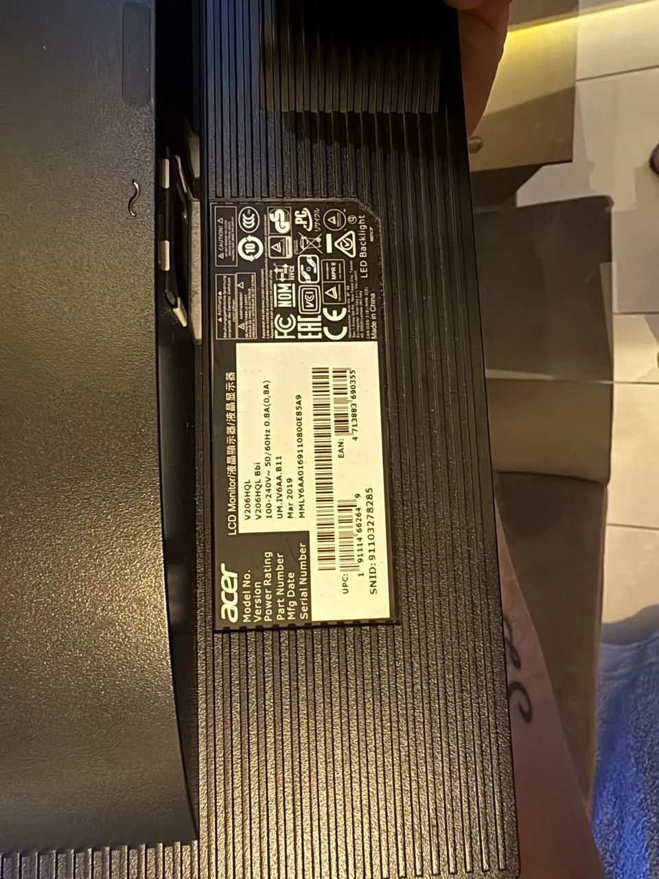 Monitor Acer modelo V206HQL Led Tela 19,05   - Foto 2