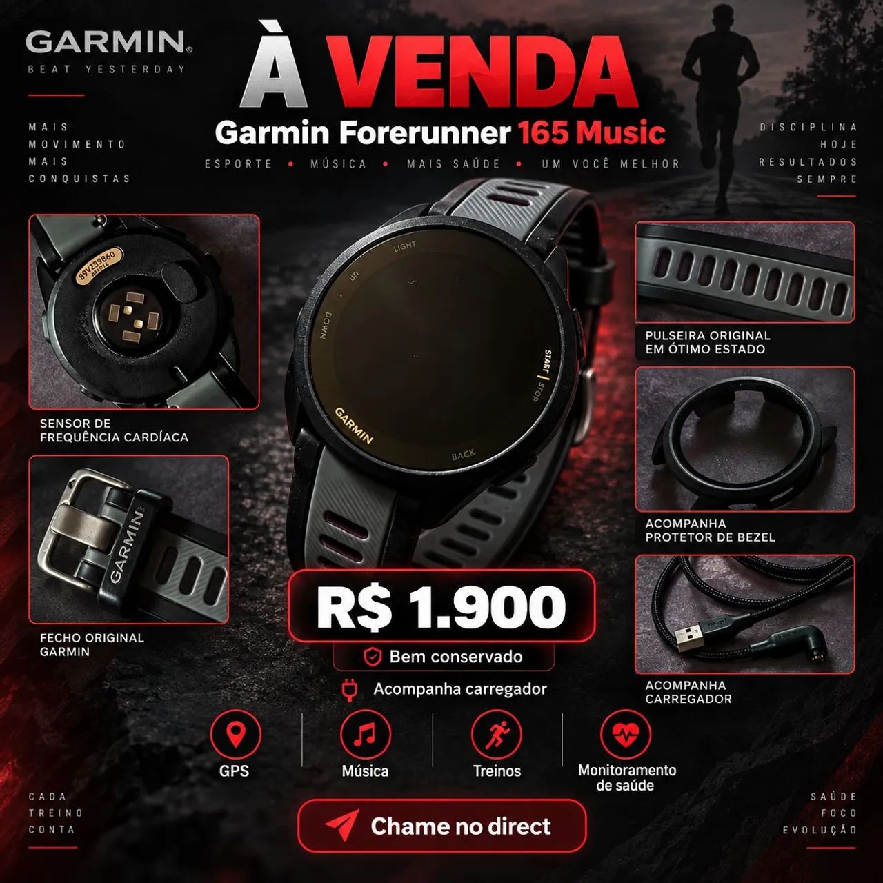 Smartwatch Garmin Forerunner 165 Music