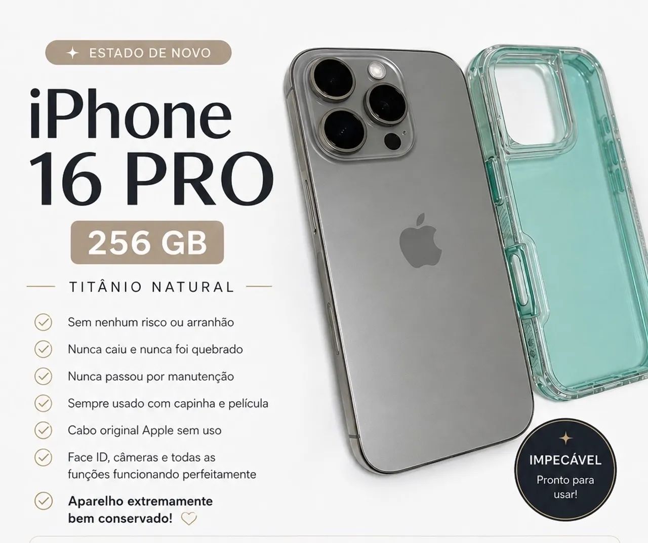 Apple iPhone 16 Pro (256 GB) - Titânio natural - Foto 3