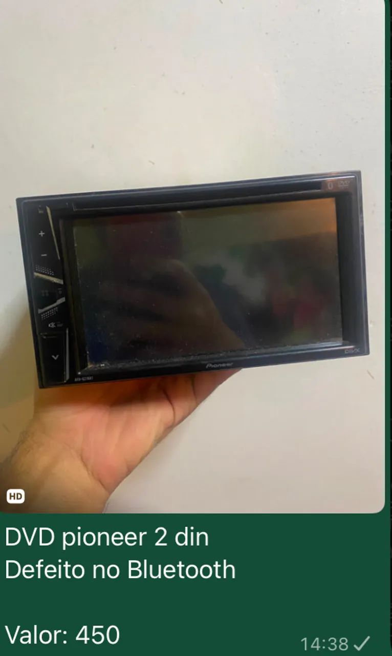 DVD pioneer 2 din com defeito no Bluetooth 