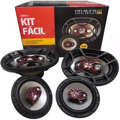Kit Facil Bravox 4 Auto Falantes 240w Novo Entrega Grátis