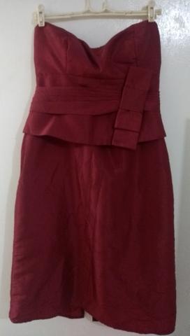 Vestido acetinado Marsala de festa Curto Tam 40 - Foto 3