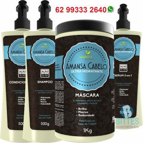 Linha Ultra Hidratante Amansa Cabelo Hábito Cosméticos Redução do Volume é Alinhamento Cap