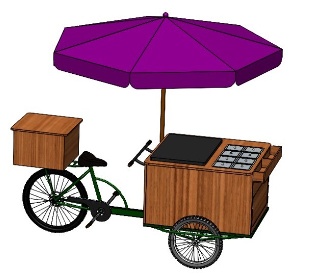 Food Bike Food Cart Loja Móvel Triciclo Especial  - Foto 4
