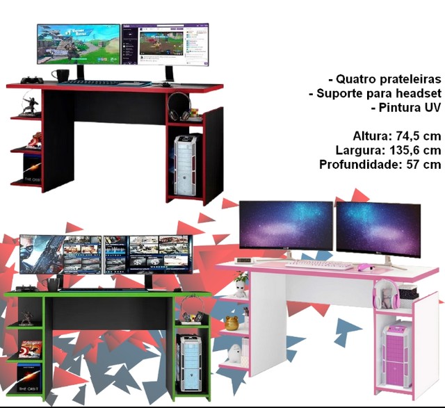 Sala escritório quarto mesa gamer - Foto 2