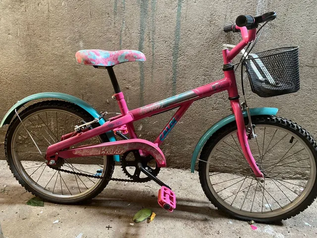 Bicicleta ARO 20 - Barbie - Branca - Caloi - Ri Happy