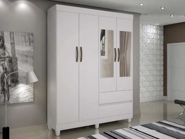 Guarda-Roupa Perola  4 portas com espelho l23
