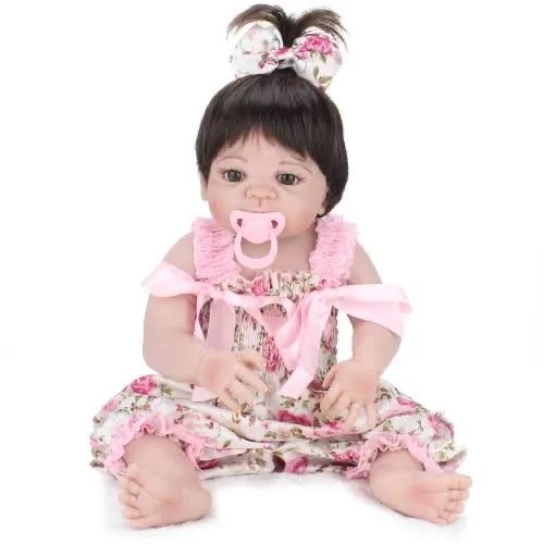 Boneca reborn 56 cm 100% silicone nova - Foto 4