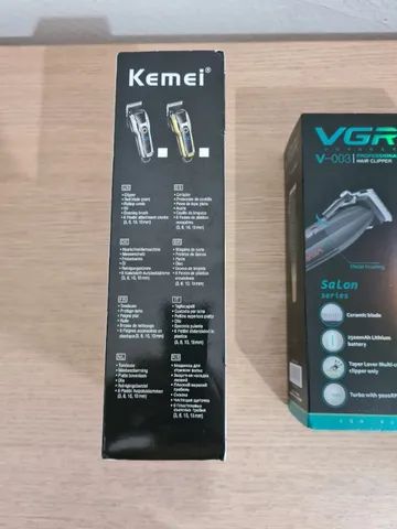 Máquina de Cortar Cabelo Profissional Sem Fio Kemei Turbo Display Digital 2 Velocidades - Foto 2