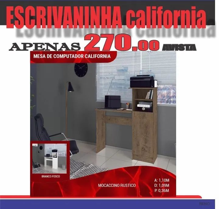 ESCRIVANINHA CALIFÓRNIA DIRETO DE FÁBRICA 