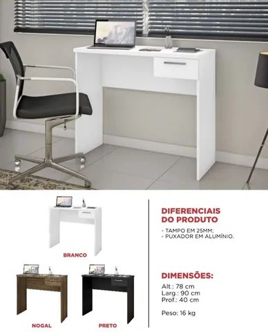 Mesa para computador 1 gaveta 90 cm