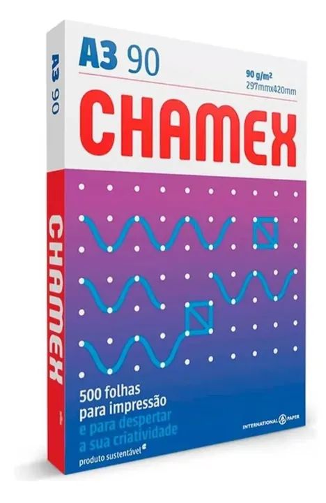 Caixa Papel Folha Sulfite A3 90gr 297x420 Chamex Office 2500 Folhas - Foto 2