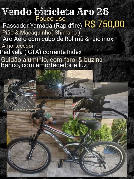 Bicicleta Aro 26 Yamada R$ 500,00 Ciclismo Santa Cruz, Rio