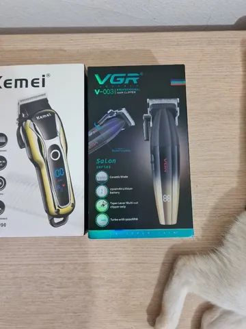 Máquina de Cortar Cabelo Profissional Sem Fio Kemei Turbo Display Digital 2 Velocidades - Foto 4