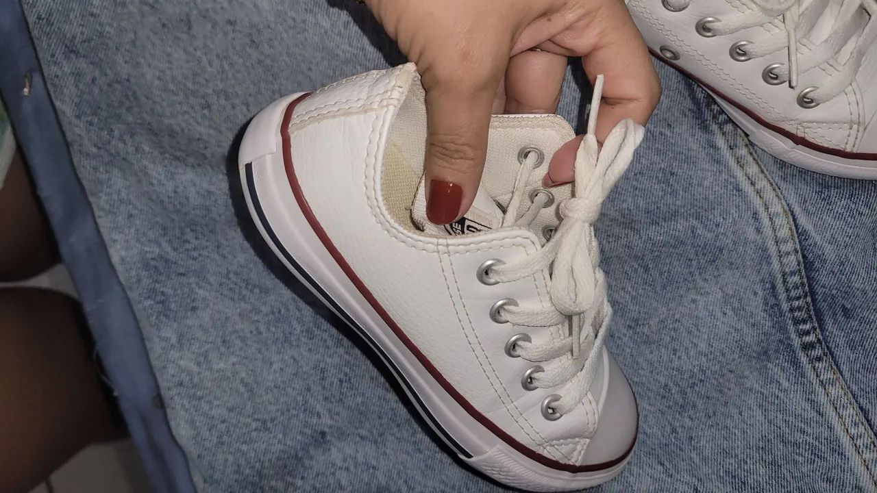 Allstar branco de couro - Foto 3