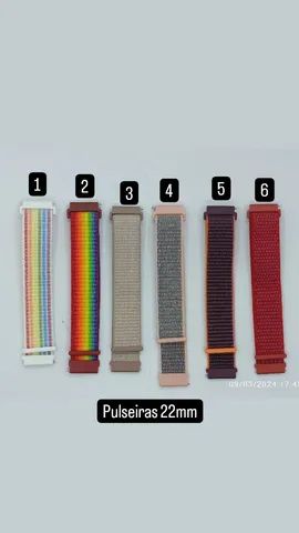 Pulseira Nylon Velcro 20mm 22mm para relógio smartwatch universal  - Foto 6