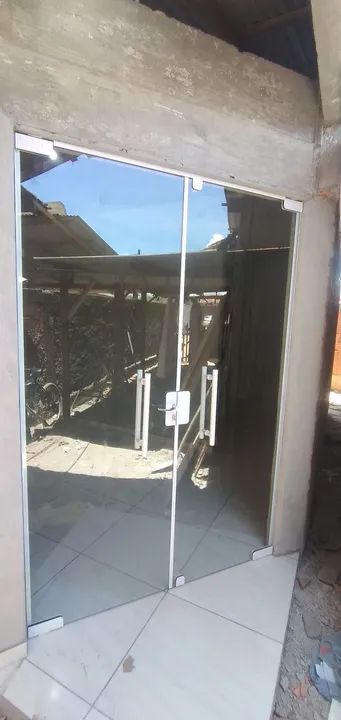 Porta de vidro temperado de correr