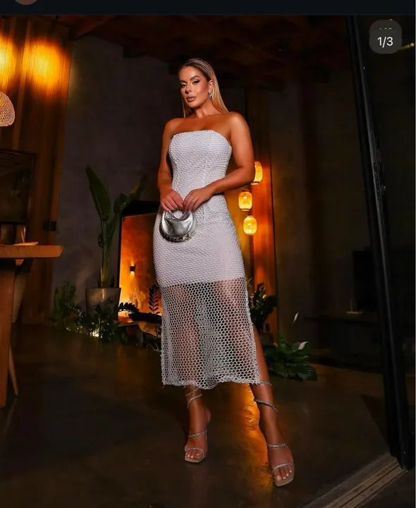 Top de Biquíni Branco em Malha - Foto 2