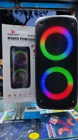 Caixa de Som Amplificada Bluetooth USB FM Aux microfone  - Foto 5