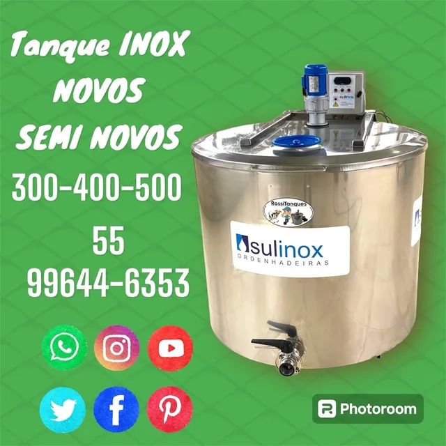Tanque de Leite 500 Litros Resfriador Tina Inox de Polpas Caldas Açaí Sorvetes Misturado - Foto 6