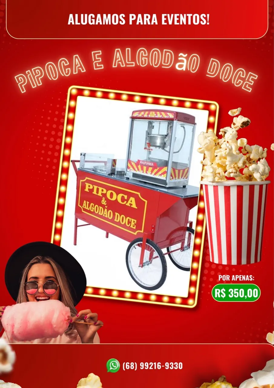 Pipoca e Algodão Doce para Eventos