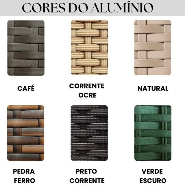 KIT 06 CADEIRAS MADRI DE ALUMÍNIO COM FIBRA SINTÉTICA  - Foto 5
