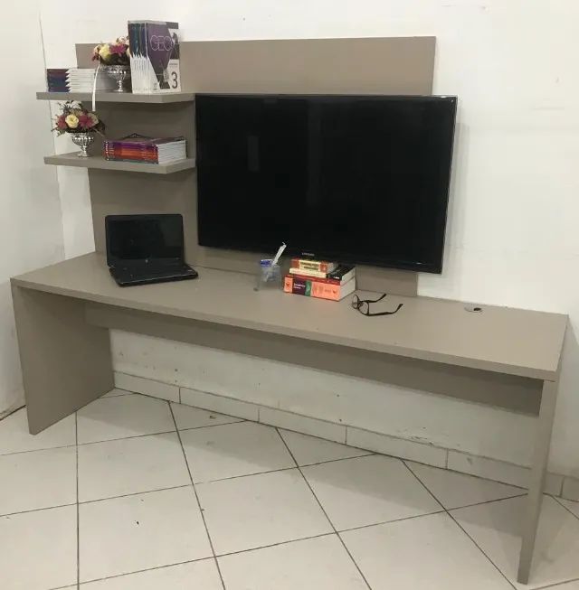 ESTAÇÃO DE TRABALHO + PAINEL DE TV EM MDF CAPUCCINO - Foto 5