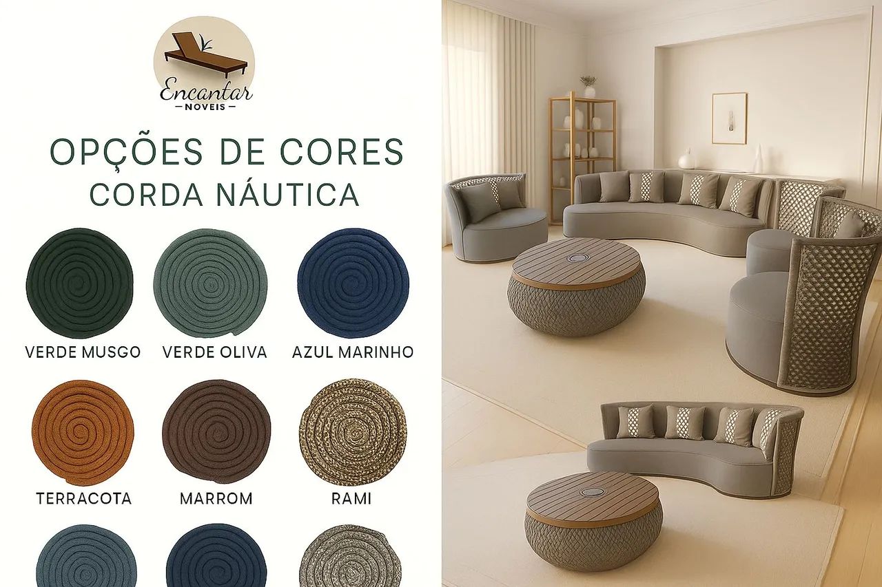 Sofá de 4 lugares em Corda Náutica.  - Foto 4