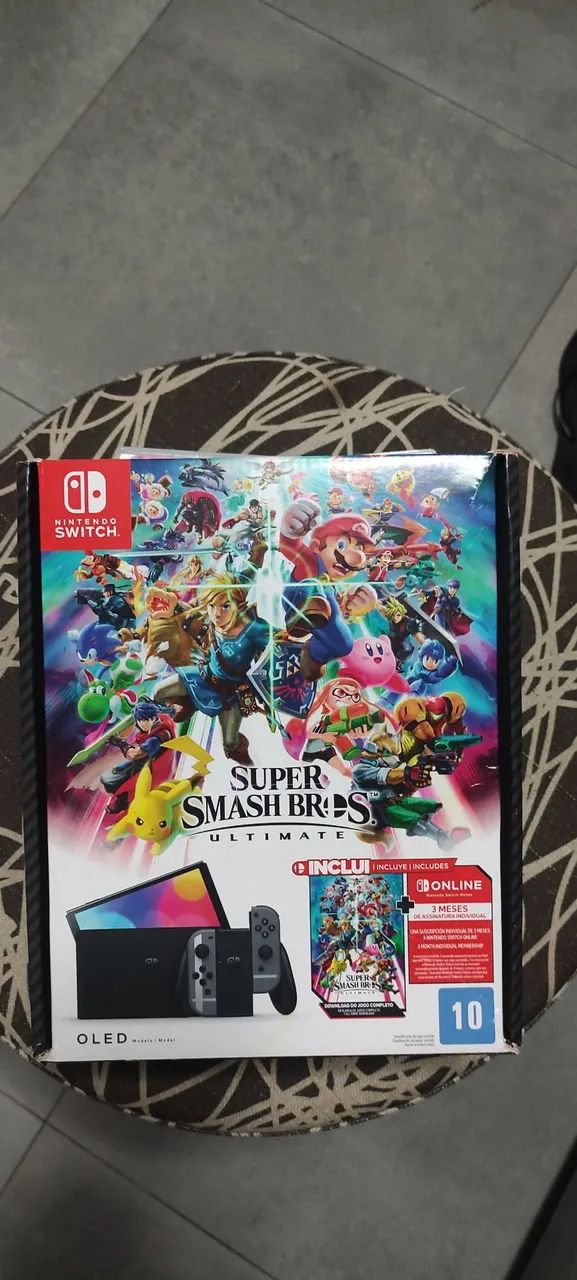 Switch Oled Super Smash Bros  - impecável - bloqueado 