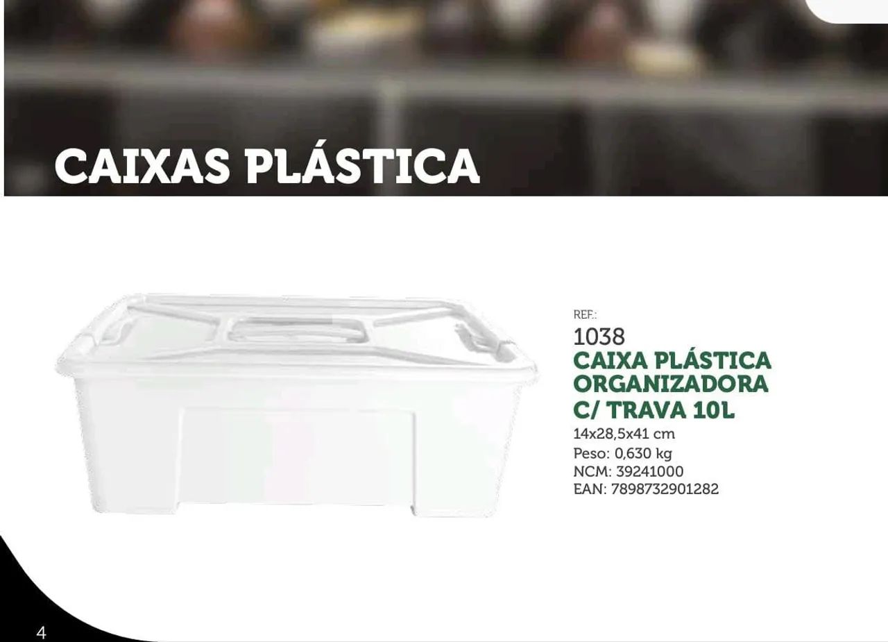 Caixa Plástica Organizadora com Tampa - Diversos Tamanhos - Foto 4