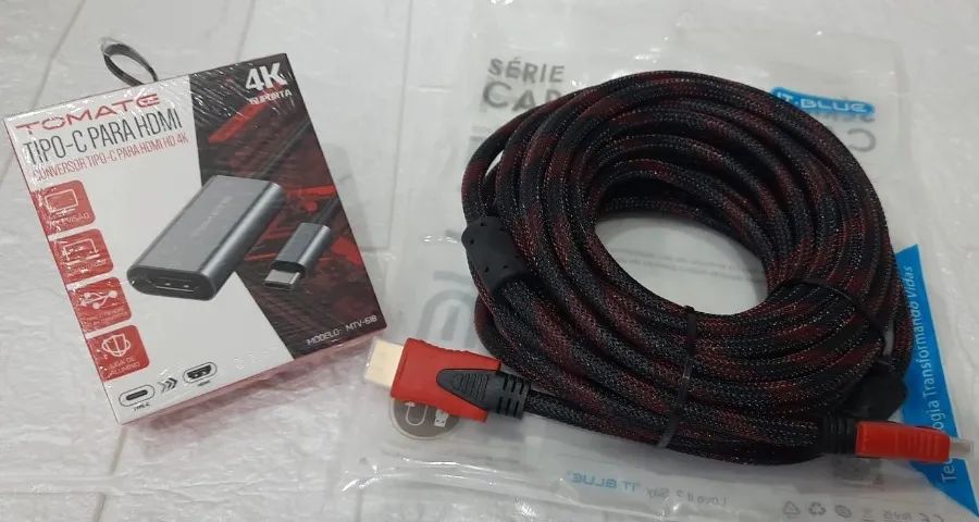 Kit de video hdmi cabo mais conversor 