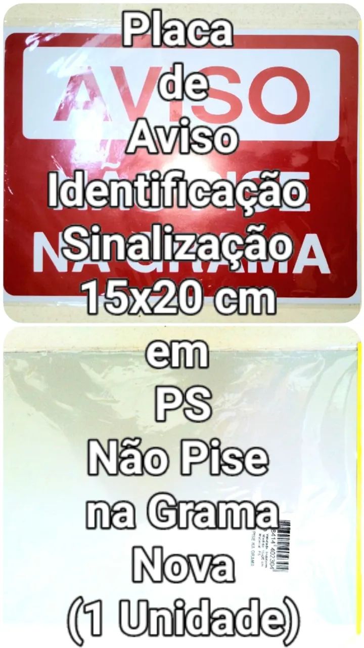  Placa de Aviso Não Pise na Grama