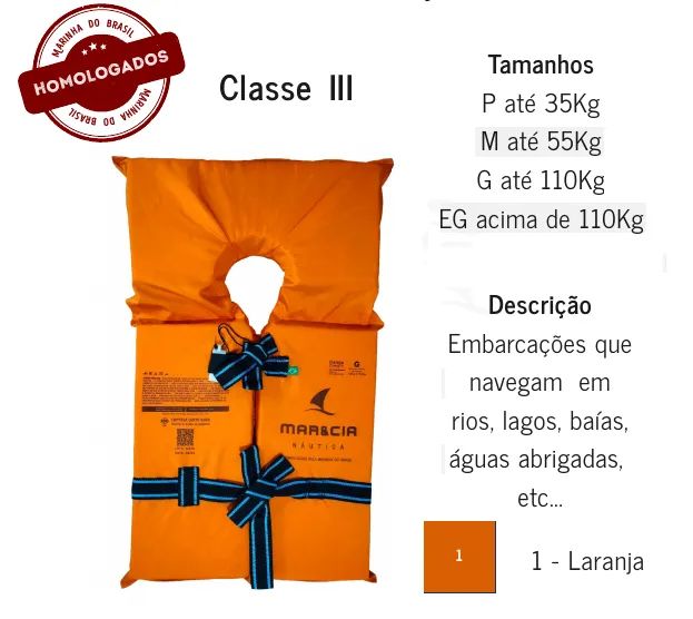 Colete Canga Salva Vidas Classe 3 Homologado Marinha Tamanho G - Foto 2
