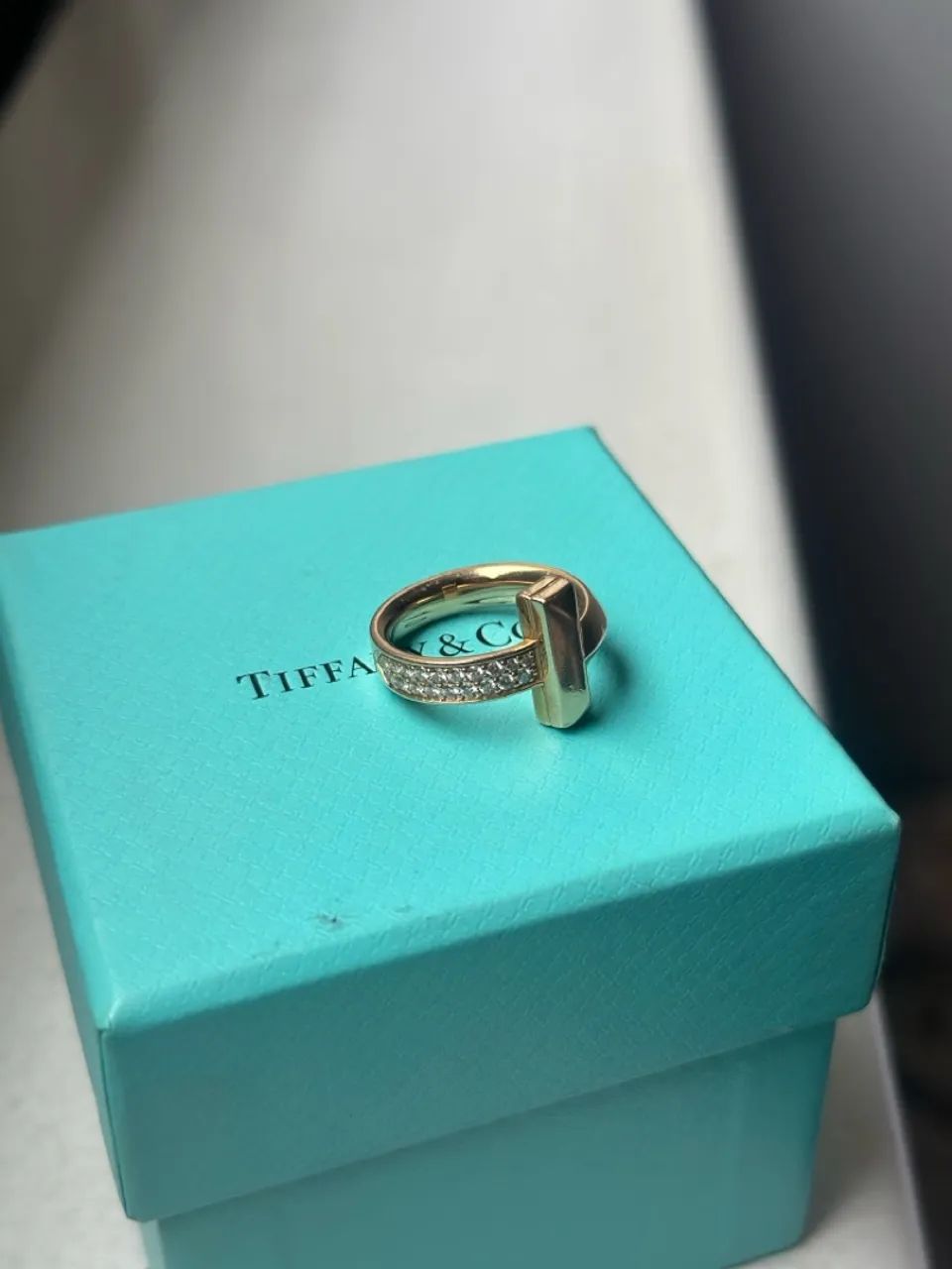 Anel Rose Tiffany com diamantes 