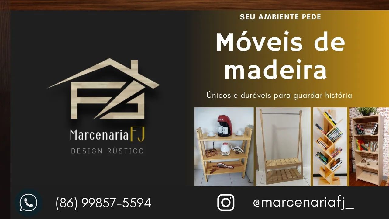 Kit Marrie 3 peças - Estante de Madeira - Foto 3