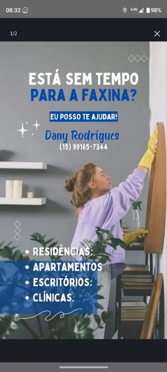 Trabalho como Diarista Faxineira 